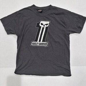 Harley-Davidson Savannah Georgia Gray T-Shirt Size L 60% Cotton 40% Polyester